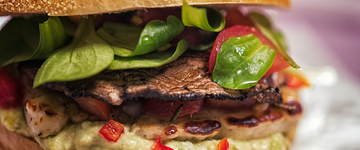Grilled Portobello Burger & Salad