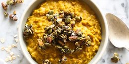 Golden Milk Oatmeal with Pepita Brittle