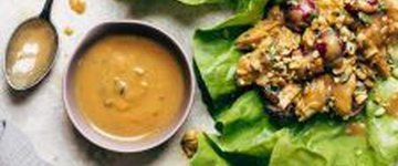 Creamy Miso Peanut Chicken Lettuce Wraps