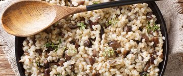 Mushroom and Barley Pilaf with a Poached Egg