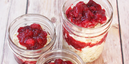 Warm Cranberry Oatmeal in a Mason Jar