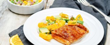 Roasted Halibut with Strawberry-Basil Salsa