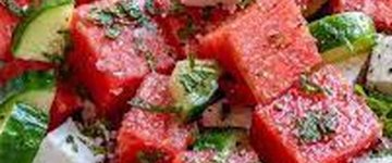 Watermelon Salad with Feta and Cucumber