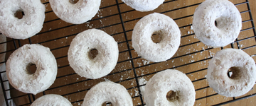 Baked Sourdough Discard Powdered Sugar Donuts