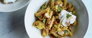 Gluten-Free Penne with Curry-Roasted Cauliflower