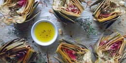 Artichokes with Lemon & Olive Oil Dipping Sauce