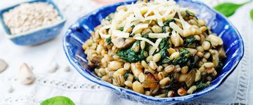 Vegetable Barley with White Beans