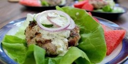 Greek Turkey Burgers with Coconut-Dill Sauce