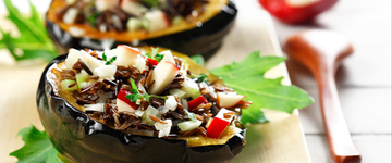 Wild Rice and Apple Stuffed Acorn Squash