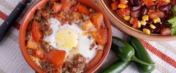 Spanish Baked Eggs and Beans