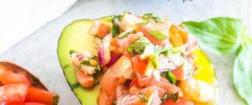Healthy Low-Carb Bruschetta Stuffed Avocado