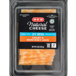H‑E‑B Reduced Fat Colby & Monterey Jack Thin Sliced Cheese