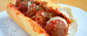 Meatball Sub with Carrots and Hummus