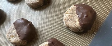 NEW! Happy Belly Cookie - Chocolate Dipped No Bake