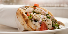 Chicken Gyros with Tomato Tzatziki