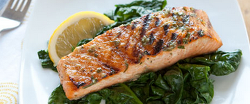 Grilled Salmon with Spinach