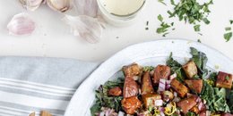 ROASTED SWEET POTATO SALAD WITH LEMON +  TAHINI