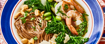 Soba with Broccoli, Shrimp & Lime