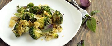 Roasted Broccoli with Dijon & Parsley Bread Crumbs