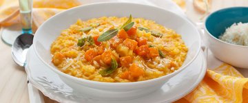 Roasted Pumpkin Risotto with Thyme and Feta