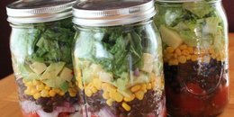 Chopped Black Bean & Corn Mason Jar Salad