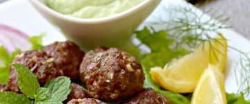 Greek Meatballs with Avocado Tzatziki Sauce