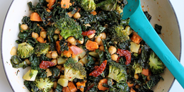 Broccoli Kale and Chickpea Stir-fry