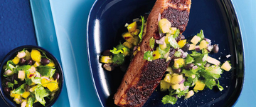 Jamaican Jerk Salmon with Caribbean Salsa