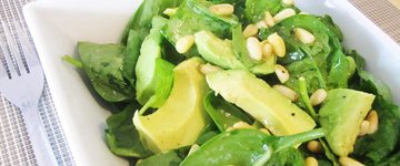Avocado & Spinach Salad with Pine Nuts