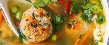 Thai Meatball and Egg Drop Soup