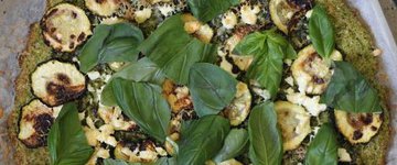 Grain-Free Green Vegetable Pesto Pizza