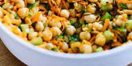 Chickpea Broccoli Salad with Tahini Garlic Sauce