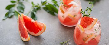 Grapefruit Basil Kombucha Mocktail