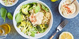 Roasted Chickpea Nourish Bowl with Peanut Cream