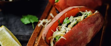 Loaded Vegetarian Baked Sweet Potato