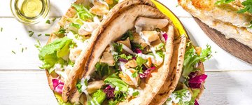 Chicken Gyros with Tomato Tzatziki