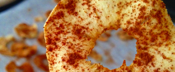 Baked Cinnamon Apple Chips with Cashew Butter