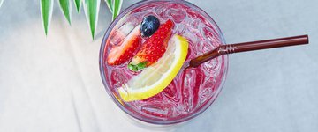 Festive Raspberry-Cherry Kombucha Mocktail