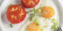 Fried Eggs with Broiled Tomatoes