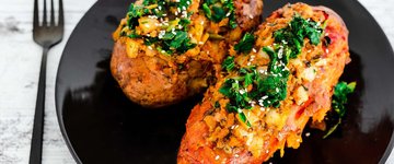 Fully Stuffed Sweet Potatoes