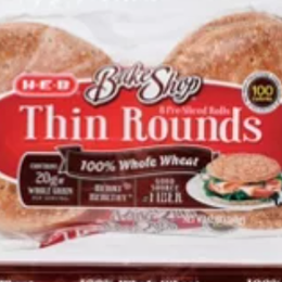 H‑E‑B Bake Shop 100% Whole Wheat Thin Rounds