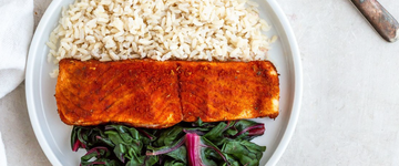 Salmon with Rice & Greens