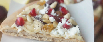 Hummus Pizza Vegetarian Flatbread with Pomegranate
