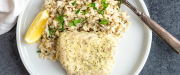Lemony Cod & Herbed Rice