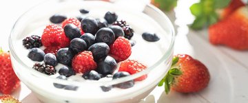 Yogurt with Fruit & Chocolate Covered Almonds