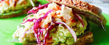 Chickpea Salad Sandwich with Sweet Apple Slaw