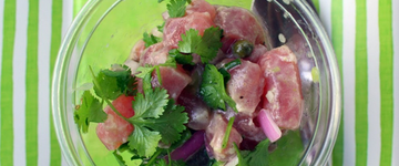 Caribbean Tuna Ceviche with Avocado and Cilantro