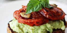 Avocado Toast with White Beans & Roasted Tomatoes