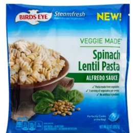 Birds Eye Steamfresh Veggie Made Spinach Lentil Pasta Alfredo Sauce