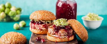 Turkey Burgers with Orange Ginger Cranberry Sauce